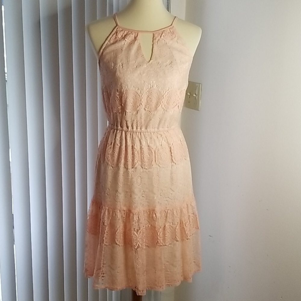 Sangria Pink Lace Dress
